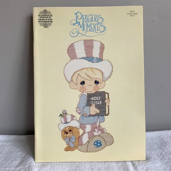 Precious Moments Uncle Sam Cross Stitch Pattern Book - Picture 1 of 3
